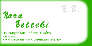 nora belteki business card